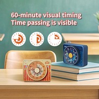 Nouvelles arrivées Minuterie visuelle de 60 minutes Compte à rebours mécanique Enseignement de la cuisine Minuterie de travail pour enfants avec support magnétique