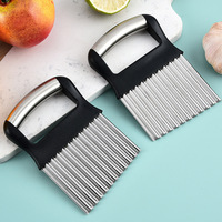 Groothandel Roestvrijstalen Handmatige Frietjes Crinkle Cutter Mes Keukengereedschap Voor Aardappelgolf Fruit Groentegereedschap