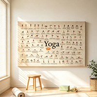Tableau encadré sur toile, affiche vintage de yoga, tableau des poses de yoga, art mural pour la décoration intérieure