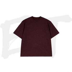 Camiseta de algodón flameado de 300gsm de peso pesado, camisetas informales de alta calidad de grano flameado de algodón 100% personalizadas para hombres - Product Image 1