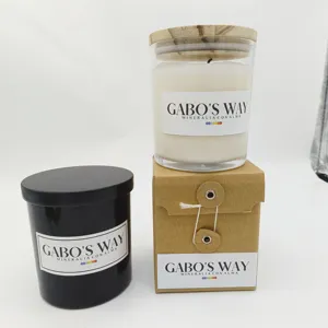 Velas perfumadas decorativas para el hogar, juego de regalo de lujo, con jarra de vidrio, vela de soja perfumada con cera de soja