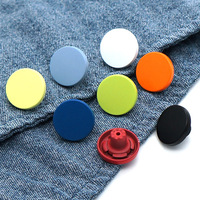 Boucle métallique ronde à dos plat, personnalisable et colorée, pour jean, pantalon et sangle de veste (fermeture I-Buckle non-salissante)