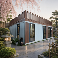 Villa Modulaire Préfabriquée en Conteneur de 30 pieds, Élevée et Élargie, Couleur Or Rose, avec Fenêtres en Verre, pour Acheteurs en Gros