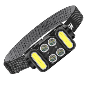 Linterna frontal LED multifuncional con batería incorporada, recargable por USB tipo C, ligera, con sensor COB para senderismo, camping y patrullaje. - Product Image 2