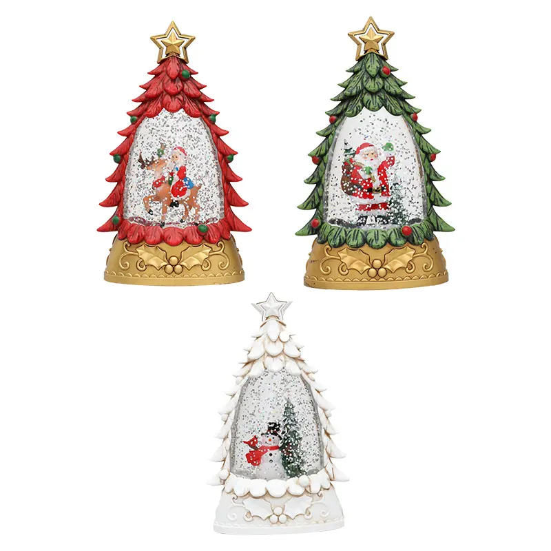 Weihnachts dekoration Geschenk Handwerk Schnee Spieluhr Weihnachts baum Ornament Cartoon Weihnachts mann Kristall kugel für Kinder