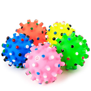 Palle stridule <span class=keywords><strong>Spike</strong></span> giocattoli per animali domestici per cuccioli di cani dai colori vivaci resistenti al morso palla per cani che cigolano giocattoli per cani da masticare - Product Image 1