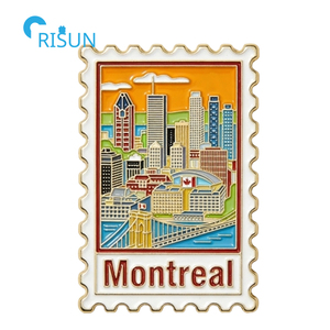 Cadeaux Souvenirs Personnalisés Canada Drapeau Canadien Montréal Aimant de Réfrigérateur Épingle de Revers Badge Broche Épingle Émaillée Personnalisée Montréal - Product Image 6