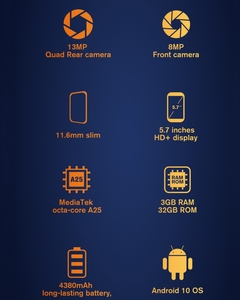 Téléphone robuste <span class=keywords><strong>Blackview</strong></span> <span class=keywords><strong>BV6300</strong></span>, 3 Go + 32 Go, caméra arrière 13 MP, écran 5,7 pouces, Android 10, FHD, téléphone mobile OTG NFC 4G, <span class=keywords><strong>smartphone</strong></span> étanche - Product Image 3