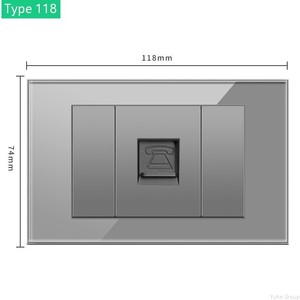 เต้ารับสวิตช์สายเคเบิลแบบติดผนัง รุ่น 118 พร้อมแผงสัมผัสและกระจก สำหรับทีวีและคอมพิวเตอร์ในบ้าน ใช้ได้กับทุกยี่ห้อ - Product Image 5