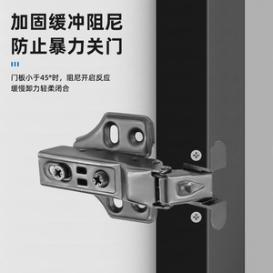 Charnière d'amortissement pour porte à cadre en aluminium, en acier laminé à froid, avec amortisseur hydraulique silencieux pour portes de vitrine, bibliothèques et vitrines de présentation - Product Image 3