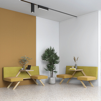 Ensemble canapé à dossier avec Partition haute, meuble d'hôtel 16 pièces, fauteuil de Club incurvé, jambes en bois, canapé matelassé