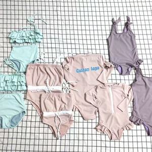 ชุดว่ายน้ำแม่ลูกแบบสั่งทำได้ MOQ ต่ำ ระบายอากาศ แห้งเร็ว ลายพิมพ์นางเงือกน่ารัก พร้อมระบาย สำหรับเด็กผู้หญิง - Product Image 3