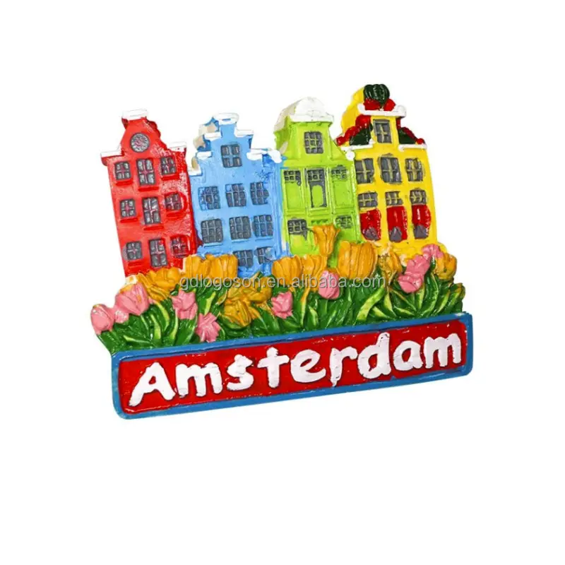 Amsterdam Toeristische Handgemaakte 3D Magneet Holland Tulip Huis Nederlandse Souvenir Koelkastmagneet Hars