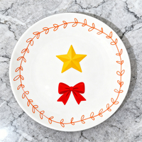 Assiette en céramique en porcelaine écologique personnalisée, design personnalisé, 6 à 12 pouces, vaisselle moderne, nouvel an, Noël, maison, hôtel, restaurant