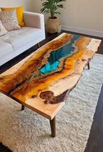 Mesa de Resina Epoxi con Diseño de Arroyo Glaciar - Product Image 2