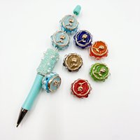 Perles en résine cristalline Selina 3D en forme de rose avec bordure dorée et strass - Motifs décoratifs écologiques pour bracelets, nail art, chaussures, sacs
