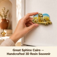 3D Harz Ägypten Gizeh Sphinx Kühlschrankmagnet Große Pyramide Kairo Souvenir Reisegeschenk Handbemalte Steintextur Kundenspezifisch OEM