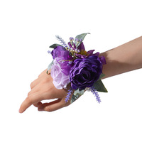 Vintage ungu pernikahan pergelangan tangan korsase bunga pengiring pengantin pesta Prom dekorasi grosir gelang Prom bunga Pin
