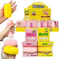 Jouet Squishy en Silicone en Forme de Cube Mignon et Amusant, Jaune Rose, Forme de Beurre, Doux à Presser, Sensoriel, Anti-Stress, Cadeau de Fête pour