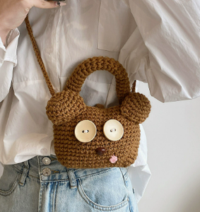 Bolso de Mano Tejido a Mano con Diseño de Osito de Peluche, para Viajes y Transporte de Objetos - Product Image 5