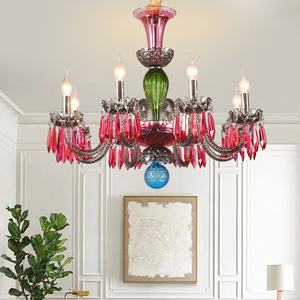 Lampada pendente in cristallo di colore stile francese per soggiorno di lusso europeo ristorante camera da letto per ragazze Villa salone di bellezza <span class=keywords><strong>lampadario</strong></span> - Product Image 4