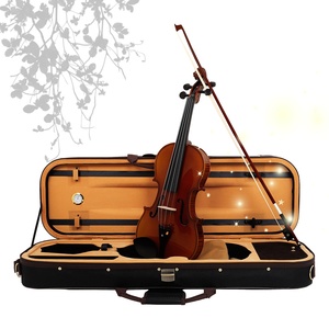 Violon acoustique Aston Villa AV-306 4/4 fait main en épicéa, érable et ébène, avec touche vernie à motif tigre, idéal pour débutants - Product Image 1