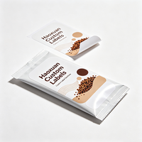 Etiquetas de Embalaje para Café Instantáneo Haoxuan OEM, Adhesivos Impermeables Impresos con UV Localizado en PET Blanco para Productos de Café