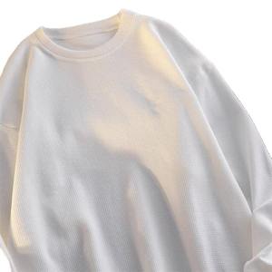 カスタムDTG卸売カスタムプリントオーバーサイズコットンビンテージ酸ウォッシュ<span class=keywords><strong>T</strong></span>シャツグラフィックワッフル長袖<span class=keywords><strong>t</strong></span>シャツ - Product Image 2