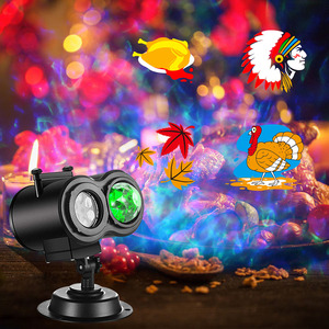 Projecteur LED d'extérieur RGBW à double lentille grand angle avec effet de neige tombante, télécommande, IP44, pour la décoration de villas, cours et Noël - Product Image 1