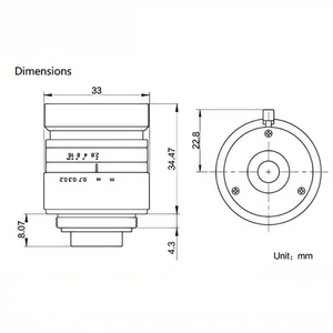 HIKROBOT HF-E 시리즈 MVL-HF0628M-6MPE 6mm F2.8 6MP 1/1.8인치 C-마운트 수동 조리개 산업용 렌즈 (머신 비전 검사용) - Product Image 6