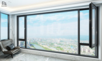 Ventana Moderna de Aluminio con Doble Acristalamiento, Diseño de Persiana Abatible de Acero Inoxidable para Hotel o Villa, con Certificación Energy Star y Vidrio Templado