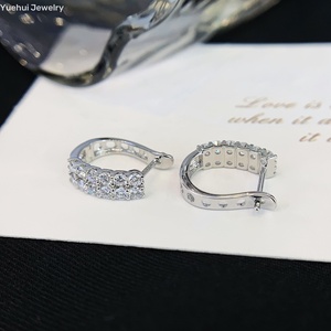 18k纯白金VVS Def 2排0.97 Ct实验室为女性种植钻石耳环 - Product Image 4