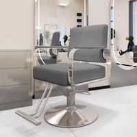 Fauteuil de Barbier Commercial Haut de Gamme Style Influenceur, Exclusif Salon, Luxe Léger, Cuir PU, Design Minimaliste, Pivotant et Réglable en Hauteur
