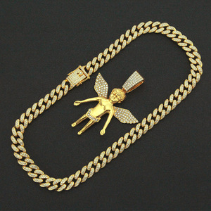 Collier Pendentif Ange Géométrique 2026 Personnalisé Style Hiphop Rap pour Hommes en Alliage Bijoux de Mode Vente en Gros - Product Image 2