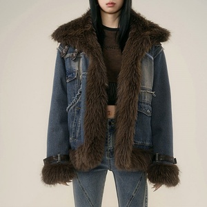 Chaqueta Cortavientos de Mezclilla para Mujer, Estilo Casual, para Invierno, Gruesa, Cálida, Larga, Talla Grande, Impermeable, Estilo Vintage - Product Image 1