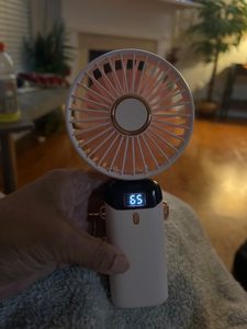 Ventilateur portable professionnel 4-en-1 pliable avec écran LED, inclinable à 90 degrés, à suspendre au cou, ventilateur de bureau USB, support de <span class=keywords><strong>téléphone</strong></span> portable, idéal pour un cadeau - Product Image 6