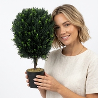 Boule de cyprès artificielle de 64 cm, plante ovale en pot, fausse plante à feuillage pour intérieur, maison, bureau, entrée, mariage, Noël