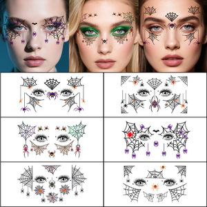 Tatouages en papier de luxe pour Halloween, imprimés par transfert, imperméables, longue durée, effrayants, originaux, <span class=keywords><strong>3D</strong></span>, en forme d'araignée, pour l'international - Product Image 1