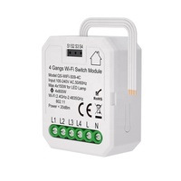 Interruptor inteligente IoT de 4 entradas, 100-240V, Alexa, Google Home, WiFi, módulo de Interruptor de 4 vías