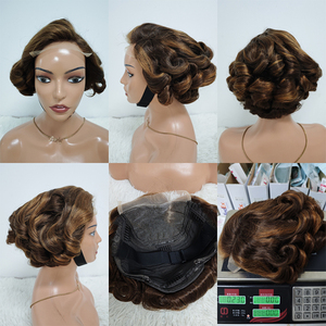 Promotion Letsfly : Perruques courtes grises en cheveux humains, 10 pouces, avec closure en dentelle 5x5 de 260 grammes, vente en gros à 47$ - Product Image 6