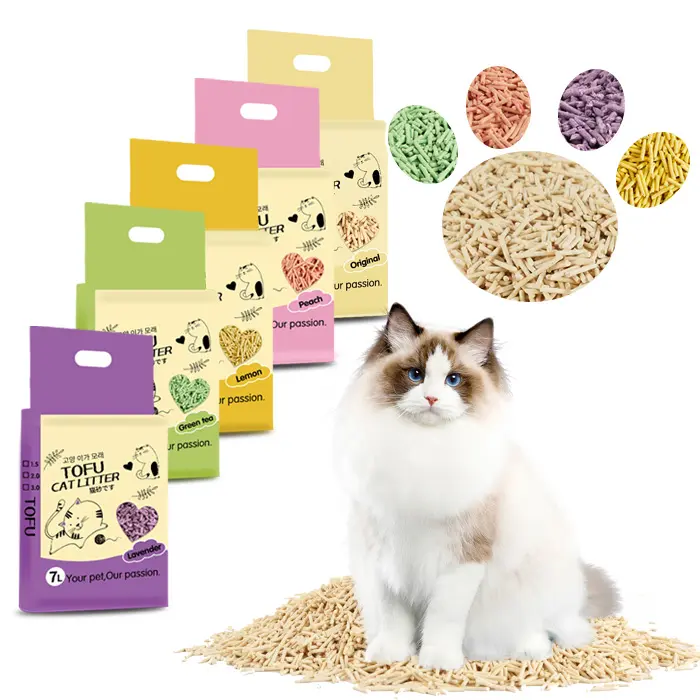 Oem/Odm Groothandel Afval Tofu Bulkzand Voor Groothandel Kattenzand Kattenbakvulling Spoelbaar