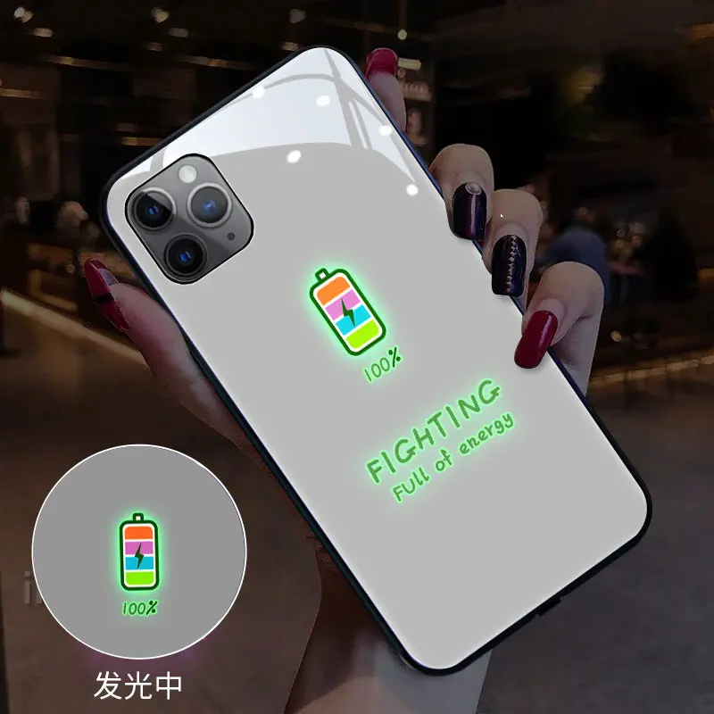 Fashion led luminous light up phone case for iphone 12 phone case calling lighting unique for iphone case