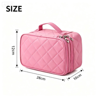 Pochette cosmétique à la mode mignon sac de maquillage en nylon avec étui portable à fermeture éclair pour le voyage