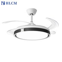 Ventilateur de plafond rétractable intelligent à commande à distance avec moteur en cuivre CC, lumière LED intelligente, design moderne, utilisation à domicile ou au bureau, IRC élevé 90