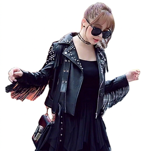 Elegante chaqueta de invierno de vaquero de moda para mujer Prendas de abrigo de cuero occidental genuino con relleno de algodón Fabricado en Pakistán - Product Image 1