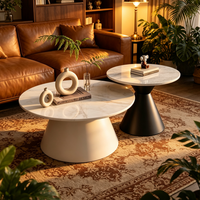 Nouvelle arrivée, table basse ronde minimaliste de luxe, table centrale moderne pour salon, adaptée aux appartements familiaux