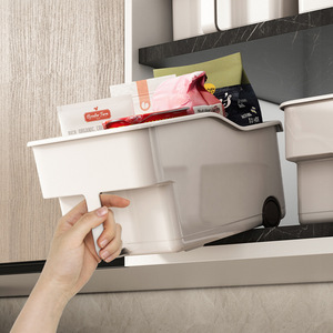 Plastic Storage <b>Box</b> Rectangle No Lid Food Container Kitchen Bathroom Organizer Standing Type Solid Color - Product Image 1