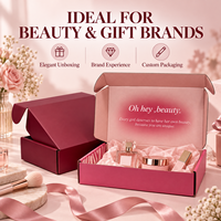Boîte d'expédition personnalisée en carton ondulé de qualité supérieure, couleur bordeaux, avec impression de message intérieur et approvisionnement en gros pour les marques de beauté