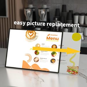Panneau LED de bureau A3, boîte lumineuse publicitaire, support d'affichage vertical, luminosité réglable, illustration, panneau ultra-fin, personnalisable - Product Image 2