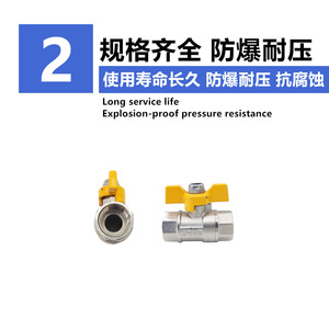Double Internal Thread Copper Ball <b>Valve</b> 1/2 In Gas Water <b>Heater</b> Boiler Use Plated Brass Material - Product Image 4